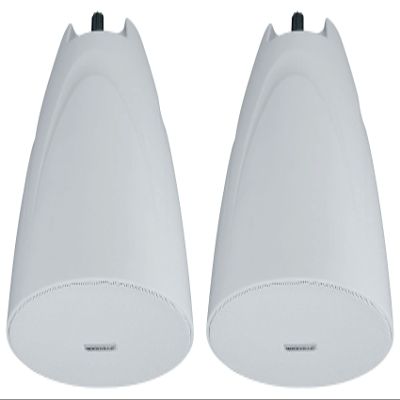 Rockville PEN-525T 5.25" 70V Hanging Pendant Speaker, White, 71Hz-20kHz, Polypropylene Woofer, PEI Dome Tweeter, for Restaurants and Retail, 2-Piece