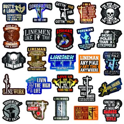 Linemen Hard Hat Stickers Perfect for Linemen, Pack of 25, Waterproof Vinyl, Includes Tool Images