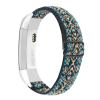 Adjustable Elastic Bands Compatible with Fitbit Alta/Alta HR, Soft Stretchy Nylon Sports Breathable Replacement Wristbands for Women Men (Blue Black Boho) view 1