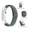 Adjustable Elastic Bands Compatible with Fitbit Alta/Alta HR, Soft Stretchy Nylon Sports Breathable Replacement Wristbands for Women Men (Blue Black Boho) view 3