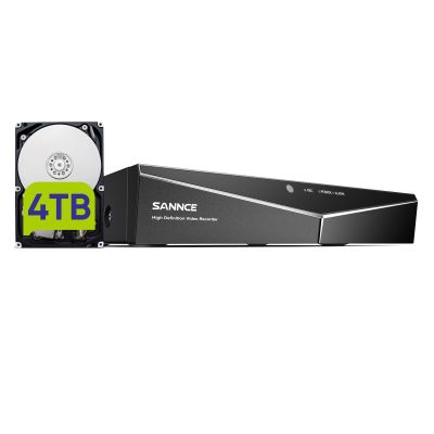16 Channel Security CCTV DVR with 4TB Hard Drive, SANNCE 1080p Lite 5-in-1 Hybrid Video Recorder for 2MP TVI AHD CVI CVBS Analog IP Security Cameras, Motion Alerts, Remote Access, 24/7 Recording