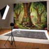 10x8FT Cartoon Forest Backdrop Old Trees Green Vine Photography Background Mushroom Tree Inside Cabin Decoration Dreamlike Forest Cartoon Backdrop for Kids Adults Portraits Studio Props view 4