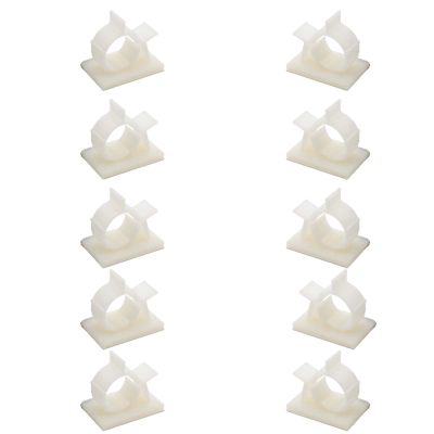 EZRODI 10 Pack 3/8" RO Tubing Mounting Clips Adhesive Tubing Locking Clamps White Cable Organizer (10, 3/8" Tubing O.D.)