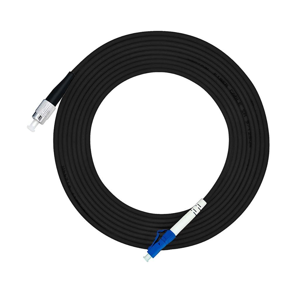 Jeirdus 25M LC to FC Outdoor Armored Simplex 9/125 SM Fiber Optic Cable Jumper Optical Patch Cord Singlemode 25Meters 80ft LC-FC
