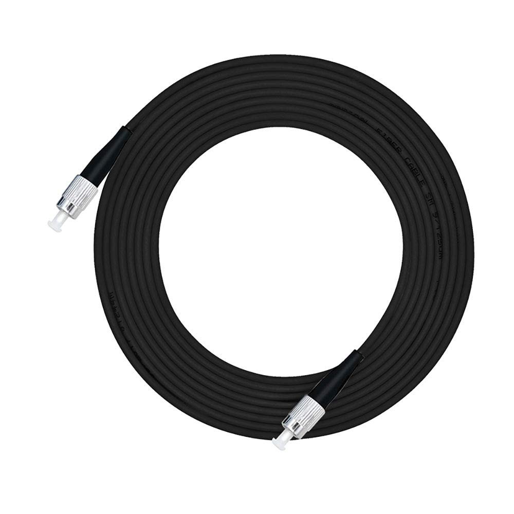 Jeirdus 40M FC to FC Outdoor Armored Simplex 9/125 SM Fiber Optic Cable Jumper - Optical Patch Cord, 40Meters/130ft Singlemode