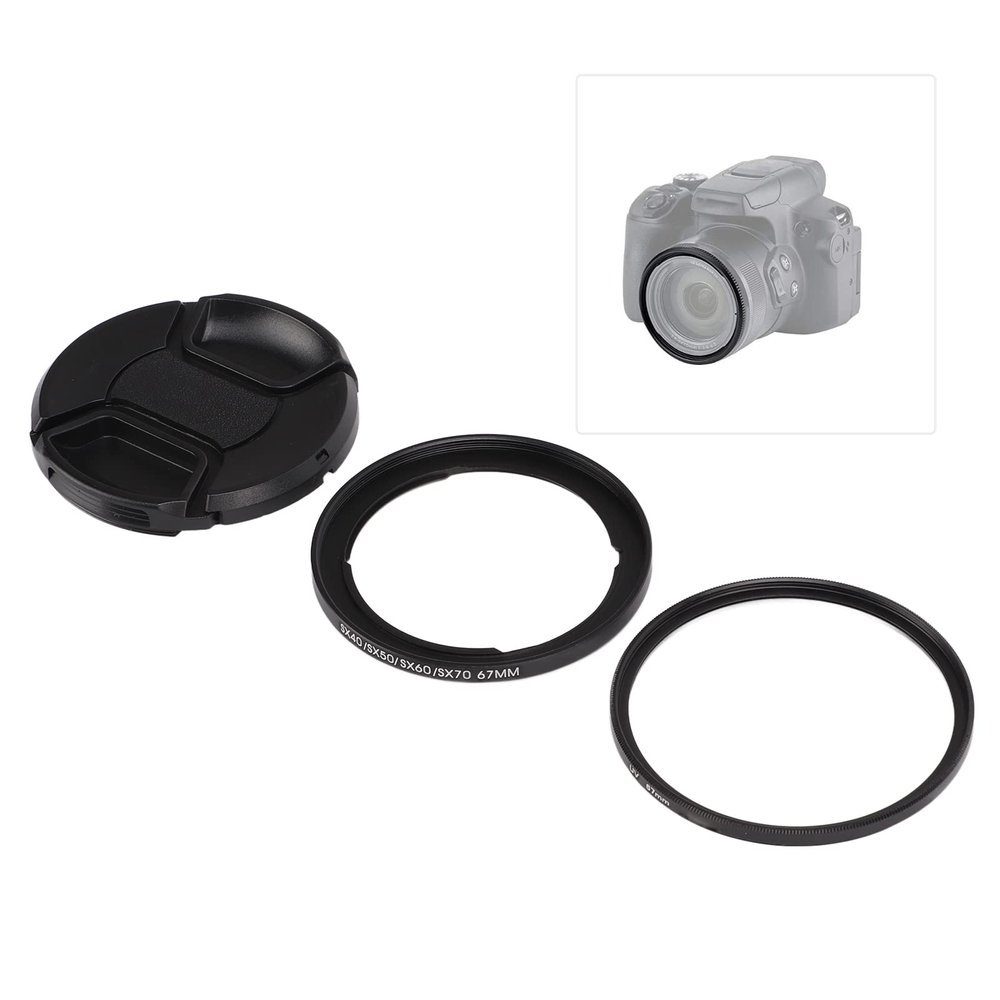 67mm Camera Filter, Filter Ring Lens Set, for SX40/SX50/SX60/SX70 Cameras