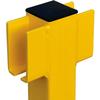 Global Industrial Steel Lift-Out Guard Rail in-Line Post, Double-Rail, 42"H, Yellow view 2