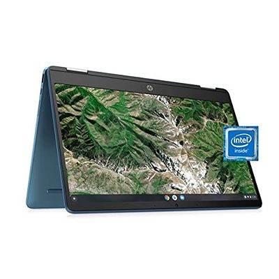 HP 14 Laptop, 14-inch X360 Chromebook Convertible 2-in-1 Touch Screen HD Laptop, Intel Celeron N4020 Processor, 4GB DDR4, 64GB eMMC, 802.11ac, Bluetooth, HDMI, Chrome OS, W/Valinor Accessories
