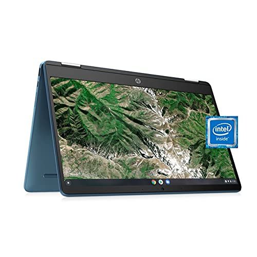 HP 14 Laptop, 14-inch X360 Chromebook Convertible 2-in-1 Touch Screen HD Laptop, Intel Celeron N4020 Processor, 4GB DDR4, 64GB eMMC, 802.11ac, Bluetooth, HDMI, Chrome OS, W/Valinor Accessories