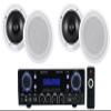 Rockville BluAMP 100 Bundle: 500W Peak/120W RMS Home Stereo Bluetooth Amplifier with USB/Mic Input, RCA, HC85 8" 700W Peak, 240W RMS in-Ceiling Home Theater Speakers 8-Ohm, 5 Items view 1