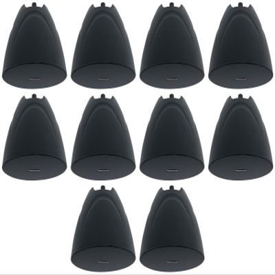Rockville PEN-525T 5.25" Hanging Pendant Speaker, Built-in 100V/70V Transformer, Selectable 20/10/5/2.5-Watt Taps, Detachable Euroblock Terminals, Black, 10-Piece