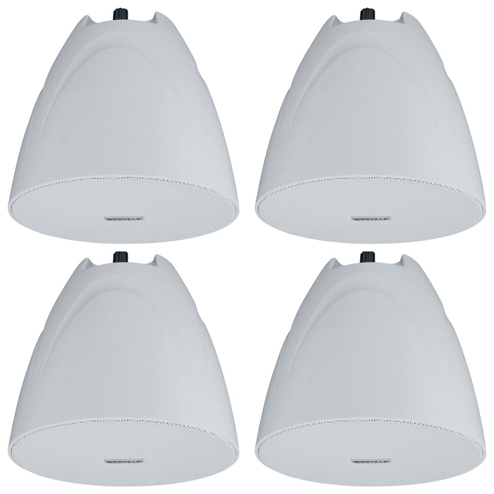 Rockville PEN-525T 5.25" 70V Hanging Pendant Speaker, Detachable Euroblock Terminals, Built-in 100V/70V Transformer, for Commercial and Restaurant, 4-Piece