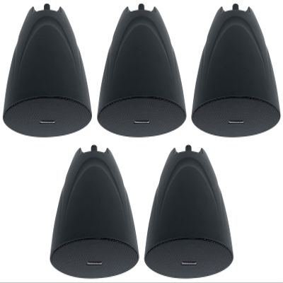 Rockville PEN-525T 5.25" 70V/100V Hanging Pendant Speaker, 35W (8 Ohm RMS), Multiple Wattage Taps, Black, for Restaurants and Commercial Spaces, 5-Piece