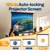 VIVOHOME 120 Inch 1:1 Pull Down Projector Screen, HD 4K Retractable Movie Screen for Indoor Home Theater and Office, Manual Projection Screen with Auto Locking (84Wx84H Inch Display Area) view 2