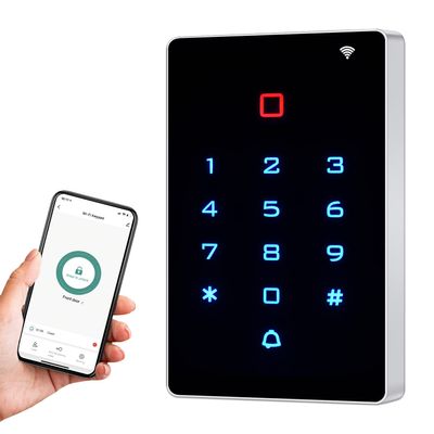 AMOCAM Wireless WiFi Access Control Keypad, Backlight Door Access Control System + 5PCS ID Keychains, Wiegand 26, Password Keypad for House Apartment, TUYA Wireless Entry Security Access Controller
