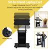 GRAFFY Rolling Mobile Stand, Laptop Podium w/Swivel Wheels, Adjustable Height & Tiltable Desktop, Sit-to-Stand Desk w/Open Storage, Rolling Lectern Cart, Portable Stand for Home, Office, Studio view 3