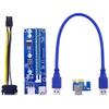ezqnirk 1pcs VER006C PCI-E Riser Card PCIE 1x to 16x Extension 100CM 60CM USB3.0 Cable SATA 15Pin to 6Pin Power Cord Suitable for Graphics Card,0.3M view 1