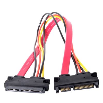 1pcs SATA 22 Pin Male to Female Sata Extension Cable SATA 3 III 22 Pin Male to Female 7+15 Pin SATA Data Power Combo,0.3m