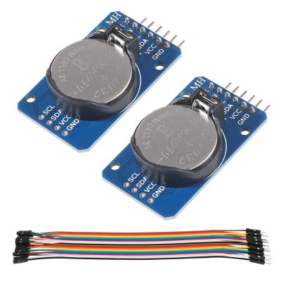 2PCS DS3231 AT24C32 IIC RTC Module Clock Timer Memory Module Beats Replace DS1307 I2C RTC Board with Male to Female Jumper Wire Cable