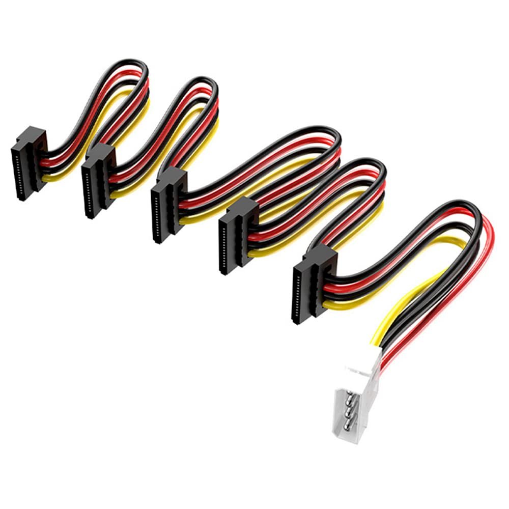 ezqnirk 1pcs 1 to 5 SATA Power Cable Adapter Splitter Cables Hard Drive Supply Cord Hard Drive Power Supply Splitter Cable Cord