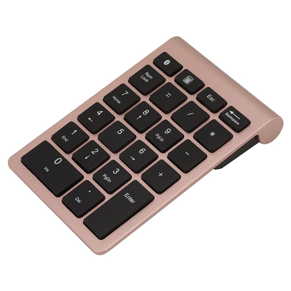 WESE Wireless Number Pads, 22 Keys Numeric Keypad Ultra Thin Extensions Number Keyboard Bluetooth 3.0 Portable Number Numpad for Laptop, PC, Desktop(Rose Gold)