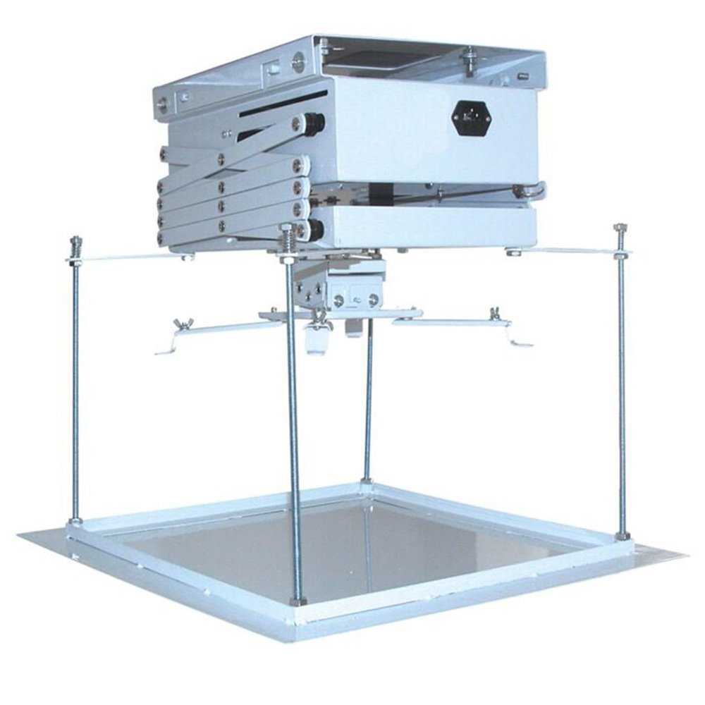 TECHTONGDA Projector Lift Motorized Projector Mount Hanger Hidden Projector Ceiling Mount with Remote Control for House Cinema Church Hall School