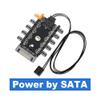 ezqnirk 1pcs Molex 4pin SATA to 10 Port 4 Pin PWM Fan Hub Controller RPM Feedback Cable,CPU Cooler Fan Splitter for 4-pin 3pin Case Cooling,Power by SATA view 2