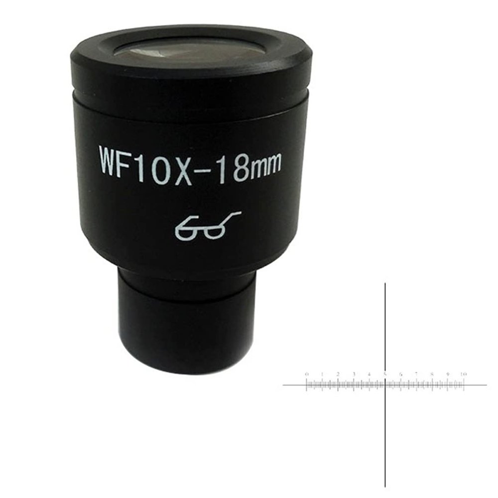 ZTBH Microscope Accessories Kit WF10X 18mm Microscope Eyepiece, Microscope Mounting 23.2mm with Reticle Scale Microscope Slides (Color : with Scale)