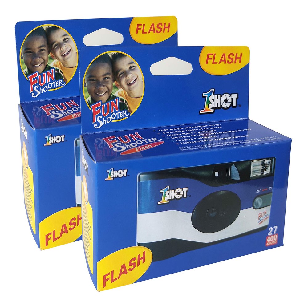 1 Shot Disposable Camera  35mm One-Time-Use Camera  Single Use Camera with Flash  ASA/ISO 400 Color Film  27 Exposures  Film Camera Disposable for Party, Wedding, Travel  2-Pack