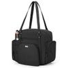 LoDrid Nurse Tote Bag with Padded Bottom, Nurse Utility Bag for Home Health, Nurse Work Tote Bag with Zip-Top Closure, 15.6" Laptop Layer, Multiple Pockets for Nurse Supplies, Black, Bag Only view 1