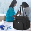 LoDrid Nurse Tote Bag with Padded Bottom, Nurse Utility Bag for Home Health, Nurse Work Tote Bag with Zip-Top Closure, 15.6" Laptop Layer, Multiple Pockets for Nurse Supplies, Black, Bag Only view 3