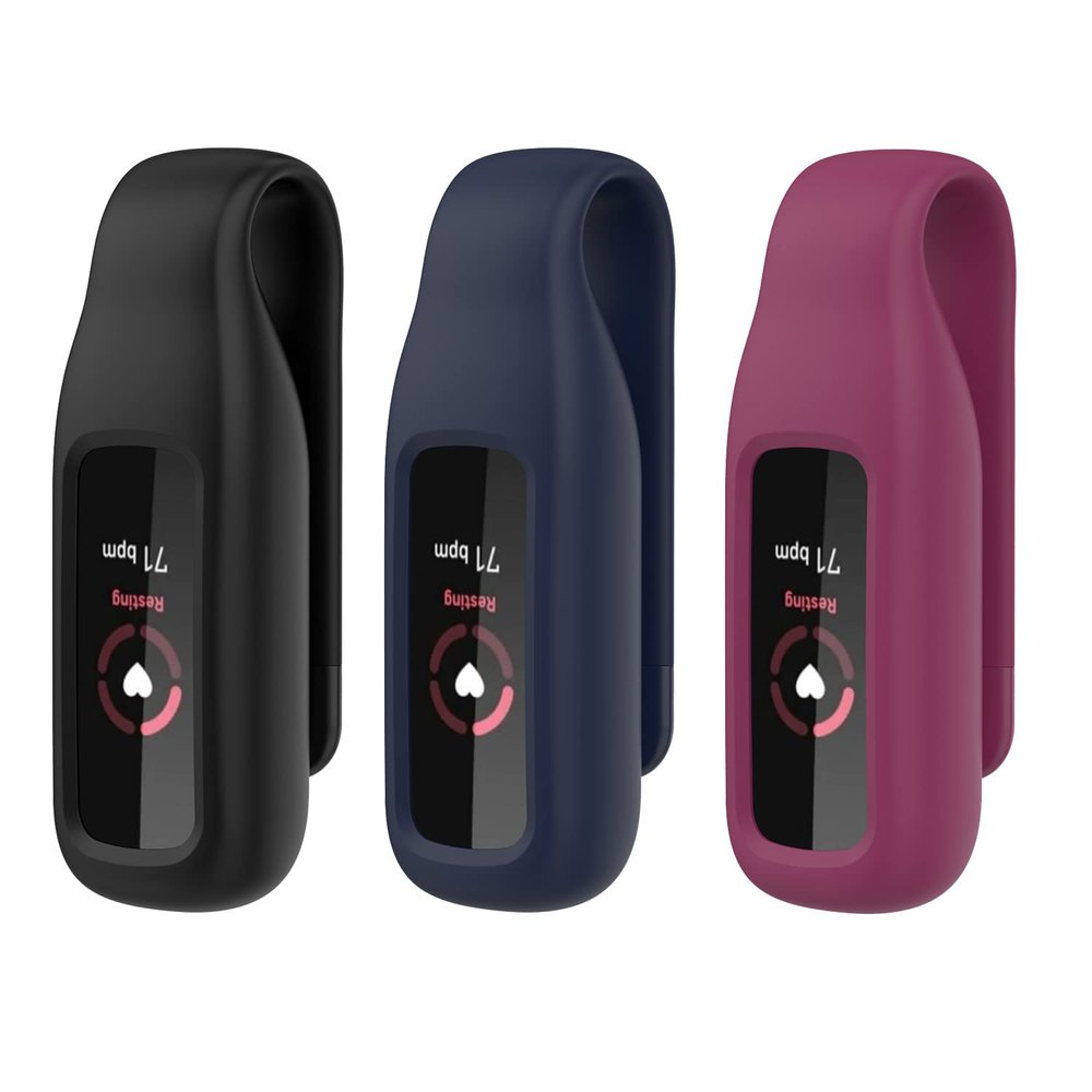 FitTurn Clip for Fitbit Luxe Clip Holder Case Replacement Soft Silicone Strap Accessories for Luxe Clip Case Accessory (Black,Blue,Red)