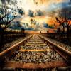 10x8FT Old Train Track Backdrop Vintage Railway Station Photography Background for Photoshoot Nature Scenery Sunset Photography Background view 1
