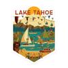 Die Cut Sticker Lake Tahoe, Geometric, Vinyl Sticker, (Waterproof Decal for Cars, Water Bottles, Laptops, Coolers), Large view 1
