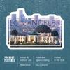 Die Cut Sticker Los Angeles, California, Griffith Conservatory and Skyline, Photography Vinyl Sticker, (Waterproof Decal for Cars, Water Bottles, Laptops, Coolers), Large view 4