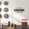 Vinyl Wall Art Decal - Getting Stronger Everyday - 16.5" x 30" - Trendy Motivating Positive Healthy Quote Sticker for Home Workout Room Yoga Dance Center Gym Fitness Lifestyle Decor (Black) view 1