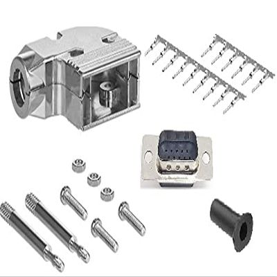 CompuCablePlusUSA.com Best High Density DB15 Male Crimp on Connector DIY Kit Includes HD Crimp on Connector, Crimp Pins, 90 Degree Angle Metal Hood, Grommet and Screws. (High Density DB15 Male)