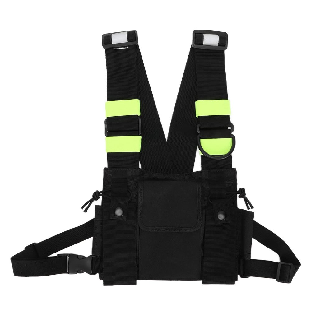ASHATA Walkie Talkie Chest Bag Two Way Radio Universal Radio Chest Harness Bag Tactical Chest Front Pack Pouch Oxford Cloth for Hiking, Biking, Work, School, Camping