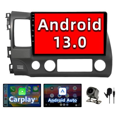 Car Radio Head Unit Compatible with Honda Civic 2006 2007 2008 2009 2010 2011,Car Stereo Android 13 Touch Screen Wireless CarPlay&Android Auto, Bluetooth,GPS Navigation,FM, Backup Camera Mirror Link