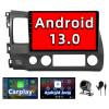 Car Radio Head Unit Compatible with Honda Civic 2006 2007 2008 2009 2010 2011,Car Stereo Android 13 Touch Screen Wireless CarPlay&Android Auto, Bluetooth,GPS Navigation,FM, Backup Camera Mirror Link view 1