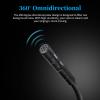 USB Computer Microphone, Plug &Play Desktop Omnidirectional Condenser PC Laptop Mic, Mute Mini Gooseneck Microphone for Gaming Singing Streaming Recording view 2