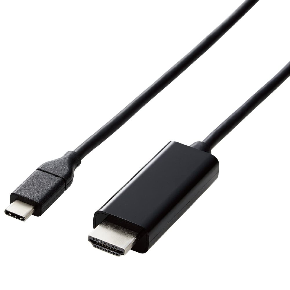 Elecom CAC-CHDMI30BK USB-C to HDMI Converter Cable (USB C to HDMI), 9.8 ft (3.0 m), Black