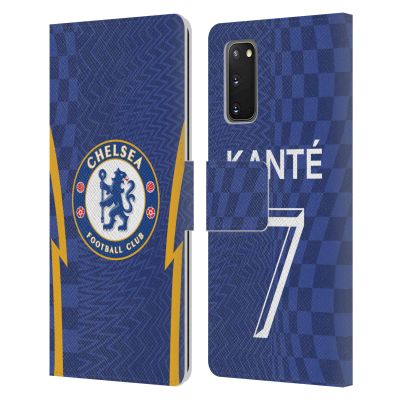 Head Case Designs Officially Licensed Chelsea Football Club N'Golo Kant 2021/22 Players Home Kit Leather Flip Case Compatible with Samsung Galaxy S20 / S20 5G