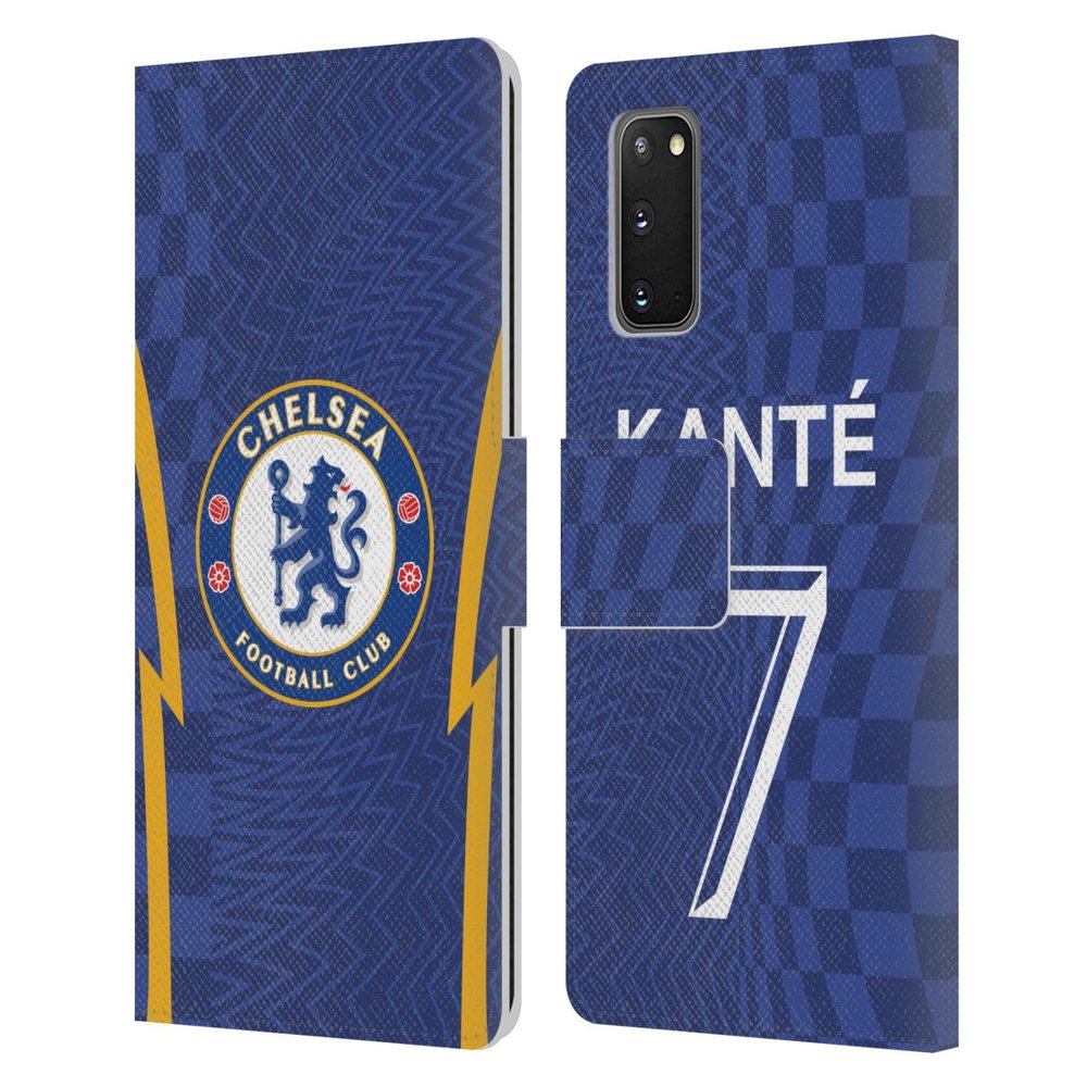 Head Case Designs Officially Licensed Chelsea Football Club N'Golo Kant 2021/22 Players Home Kit Leather Flip Case Compatible with Samsung Galaxy S20 / S20 5G