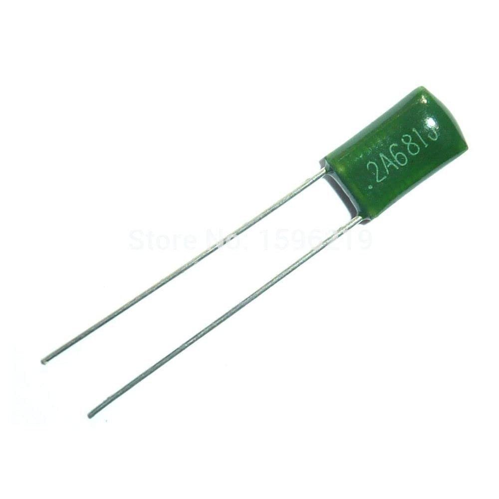 10pcs Mylar Film Capacitor 100V 2A681J 680pF 0.68nF 2A681 5% Polyester Film Capacitor