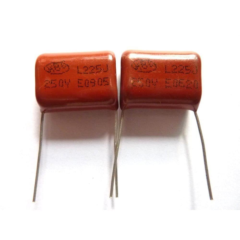 10pcs CBB 225 250V 225J CL21 2.2uF 2200nF P20 Metallized Polypropylene Film Capacitor