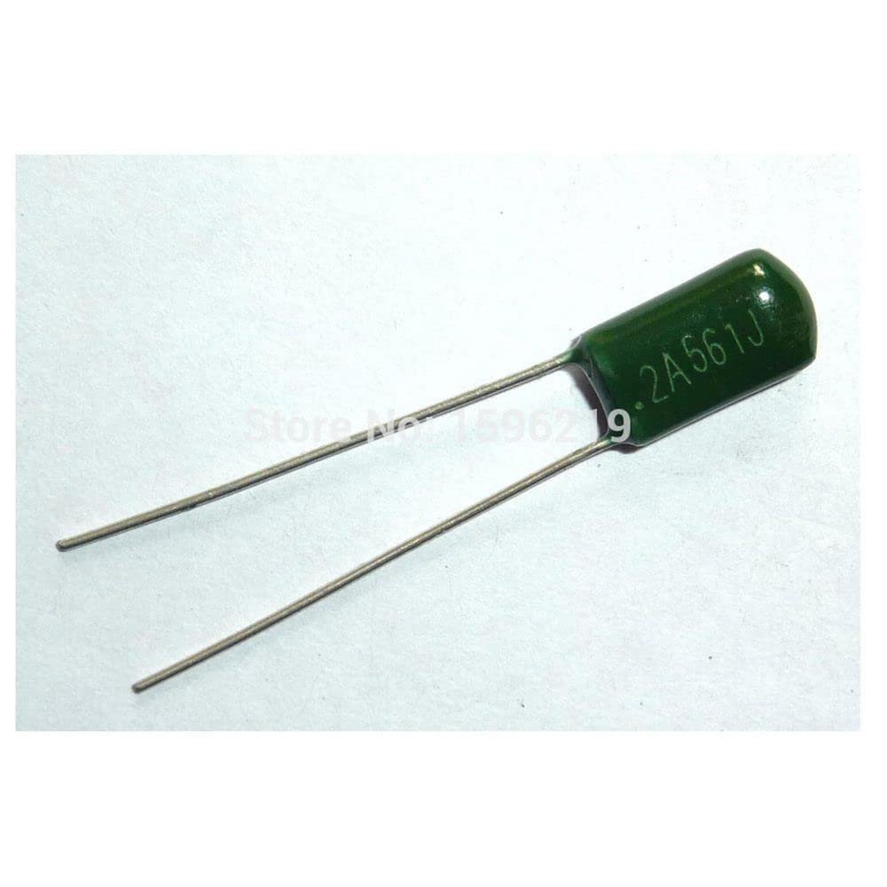 100pcs Mylar Film Capacitor 100V 2A561J 560pF 0.56nF 2A561 5% Polyester Film Capacitor