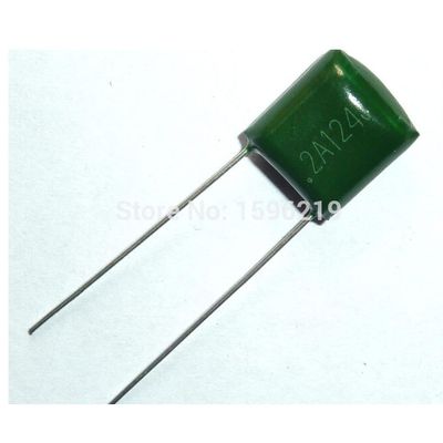 100pcs Mylar Film Capacitor 100V 2A124J 0.12uF 120nF 2A124 5% Polyester Film Capacitor