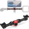 ChromLives Dual Cold Shoe Mount Universal Cold Shoe Adapter with 1/4" Thread Holes Rotatable Camera Shoe Extension Bracket for Microphone,Led Light view 1