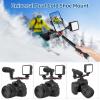 ChromLives Dual Cold Shoe Mount Universal Cold Shoe Adapter with 1/4" Thread Holes Rotatable Camera Shoe Extension Bracket for Microphone,Led Light view 2